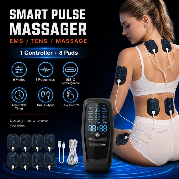 Rechargeable TENS EMS Muscle Stimulator for Back & Neck