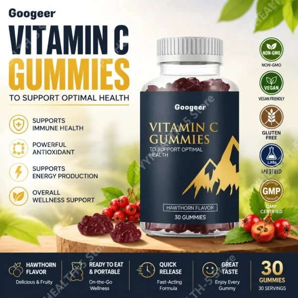 Vitamin C Gummies Hawthorn Flavor Supports Optimal Health