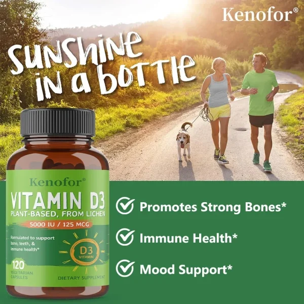 Vitamin D3 5000IU Capsules - Support Brain, Heart